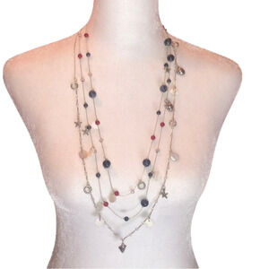 CHRISTOPHER & BANKS NWT! Triple Strand Starfish & Beads Necklace!